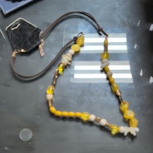 Yellow and White Beaded Necklace